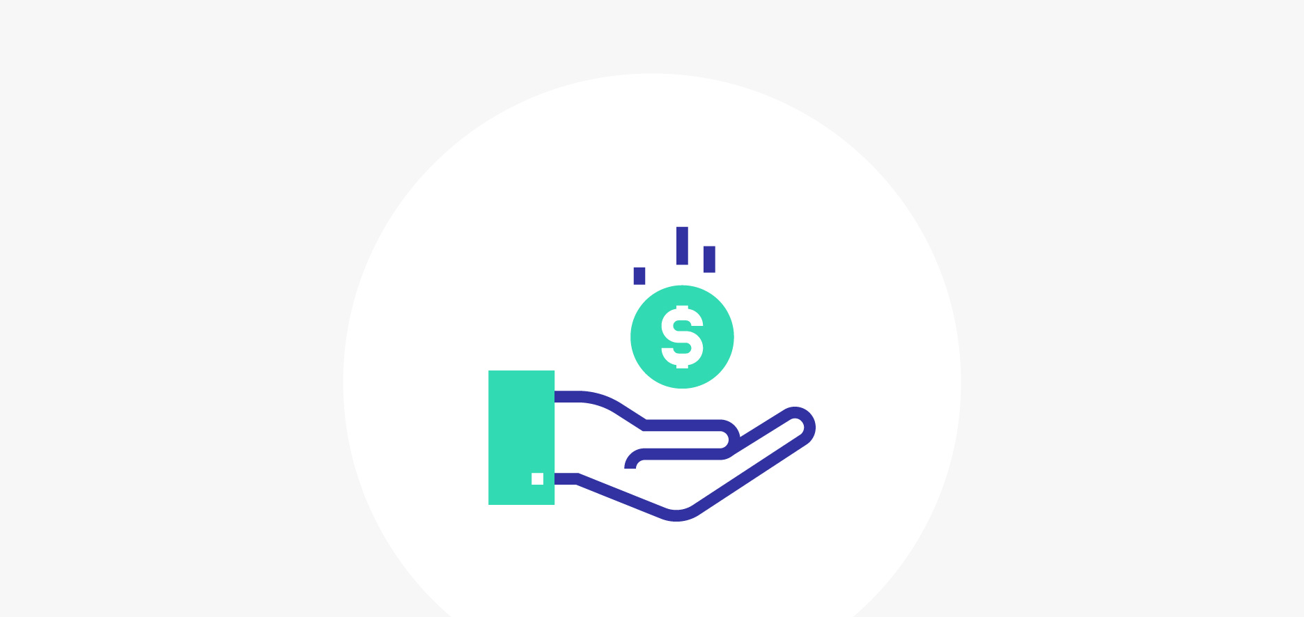 An Illustration Of A Hand Catching A Falling Coin With A Dollar Sign.