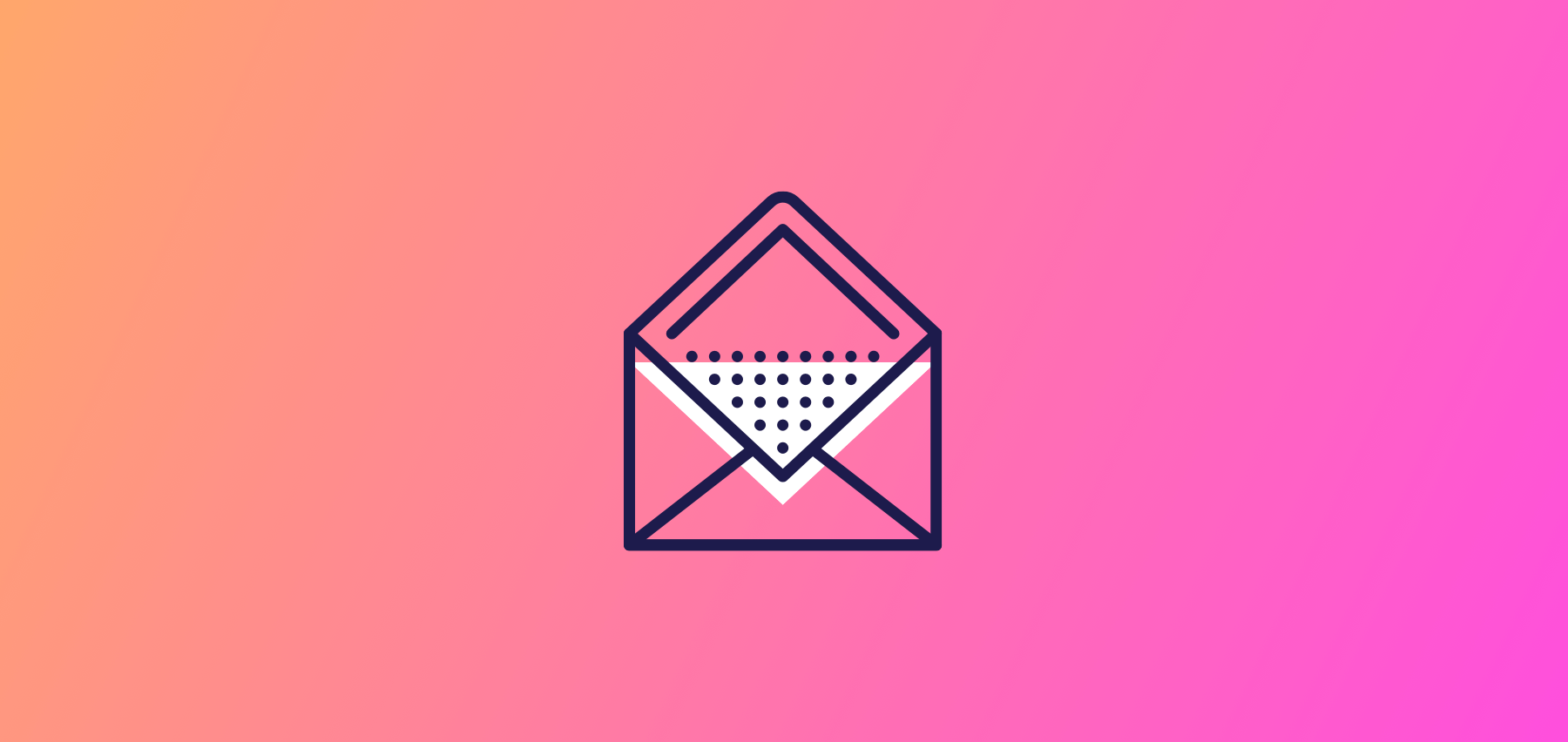 Illustration Of An Open Envelope With A Letter Inside Against A Gradient Pink And Orange Background.