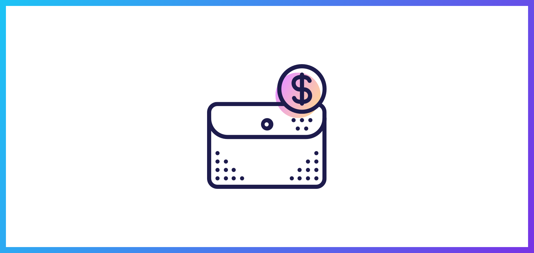 A Minimalist Icon Depicting An Envelope With A Dollar Sign Coin Above It, Symbolizing Financial Transactions Or Monetary Communication. The Outer Border Is A Gradient From Blue To Purple.