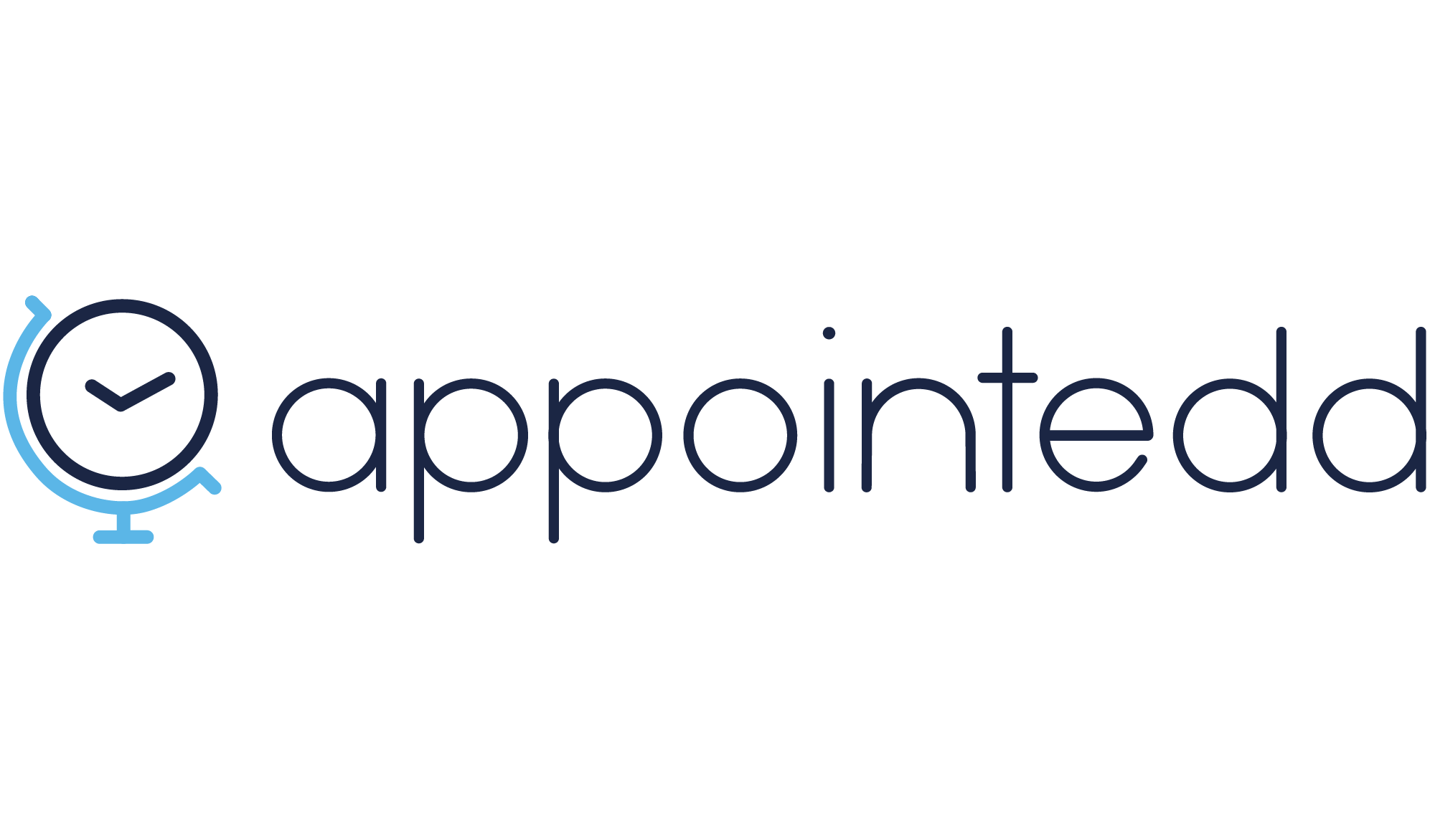 Logo Of 'Appointedd', Featuring A Stylized Clock With A Checkmark, Integrated With The Letter 'A' At The Beginning Of The Name. The Brand Name Is Written In A Minimalist, Sans-Serif Typeface.