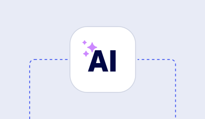 Icon Showing The Letters &Quot;Ai&Quot; With Purple Sparkles Around.