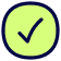 A Green Circle With A Dark Blue Outline And A Checkmark Inside.